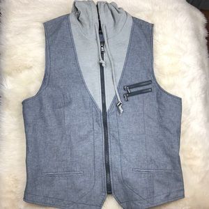 Bar III Hooded Zip Vest Size Large